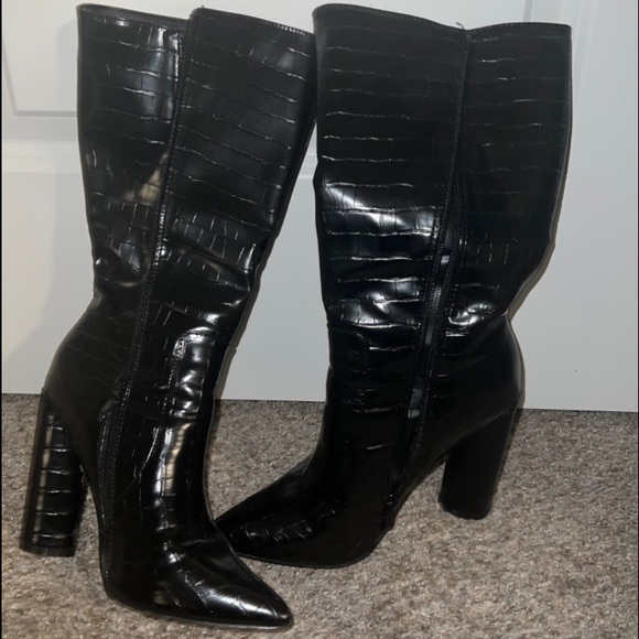 croc embossed boots - Picture 2 of 4